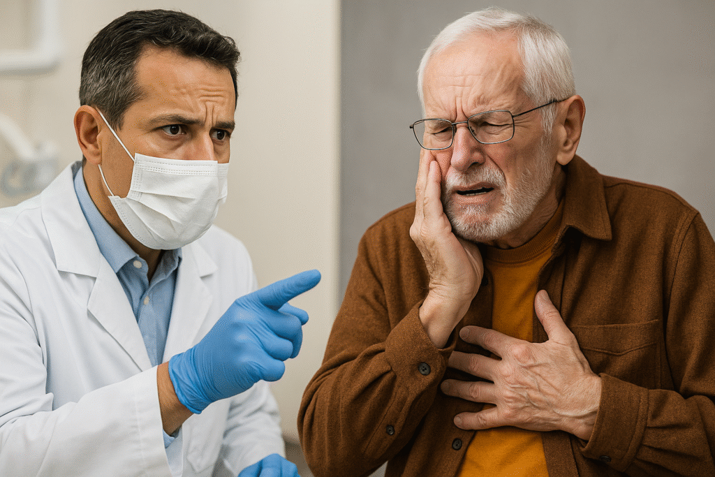Dentist identifies heart attack in elderly patient with jaw pain